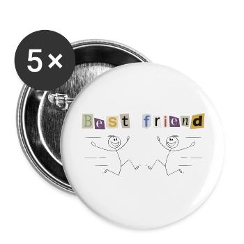 BEST FRIEND one - Buttons large 2.2''/56 mm (5-pack) - white - Front