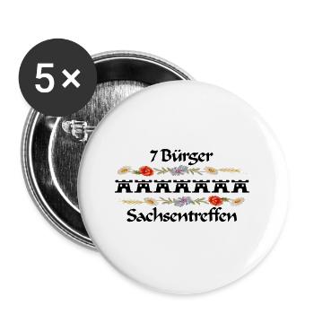 Siebenbürger Sachsentreffen Design schwarz - Buttons groß 56 mm (5er Pack) - Weiß - Vorne