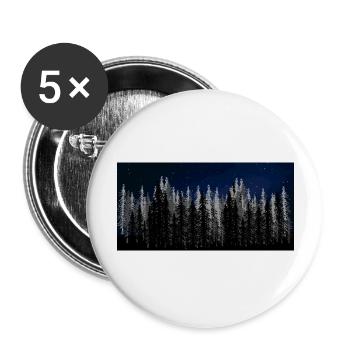 Nature sauvage Forêt Ciel étoilé Nature Nature Amoureux de la nature - Lot de 5 grands badges (56 mm) - blanc - Devant