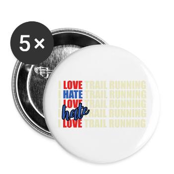 Trail Runner Running Jogging Jogger I Gift - Buttons large 2.2''/56 mm (5-pack) - white - Front