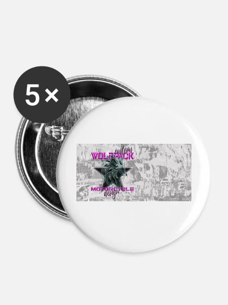 Wolfpack Customs - Buttons groß 56 mm (5er Pack) - Weiß