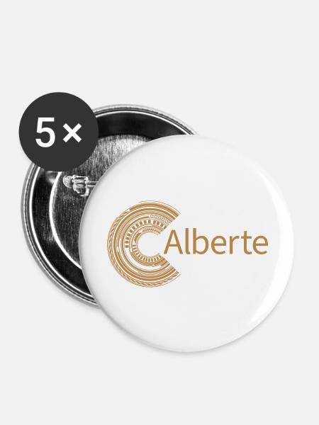 Für Alberte - Buttons groß 56 mm (5er Pack) - Weiß