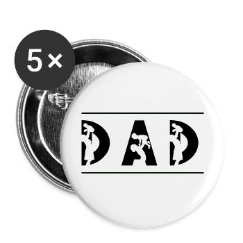 Lettrage du père - Lot de 5 grands badges (56 mm) - blanc - Devant