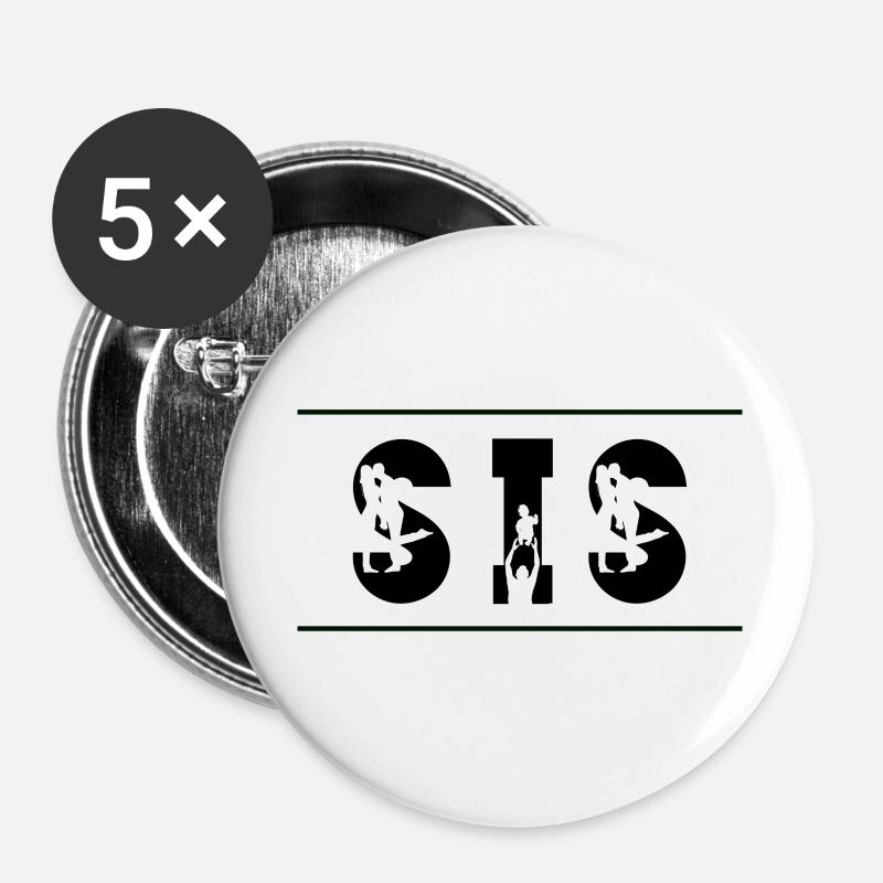 Heaviest lettering - Buttons large 2.2''/56 mm (5-pack) - white