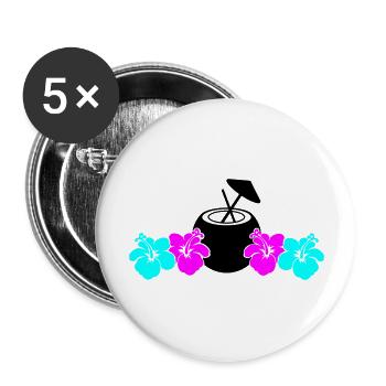 hibiskus kokus - Buttons groß 56 mm (5er Pack) - Weiß - Vorne