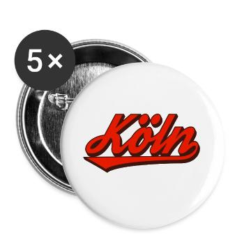 Cologne Retro Script Logo Red - Buttons large 2.2''/56 mm (5-pack) - white - Front