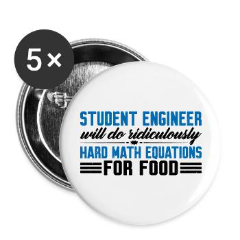 Will Do Ridiculously Hard Math Equations For Food4 - Buttons large 2.2''/56 mm (5-pack) - white - Front