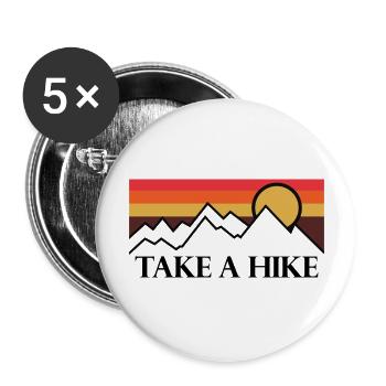 Berge Kletterer Natur Abenteuer - Buttons groß 56 mm (5er Pack) - Weiß - Vorne