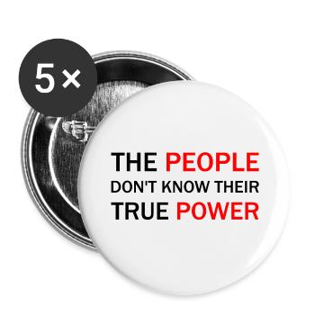 The people don’t know their true power - Buttons groß 56 mm (5er Pack) - Weiß - Vorne