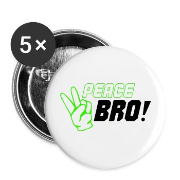 peace bro 02 - Buttons groß 56 mm (5er Pack) - Weiß - Vorne