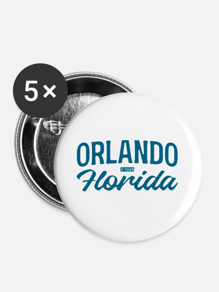Orlando Florida Script Stil - Buttons groß 56 mm (5er Pack) - Weiß