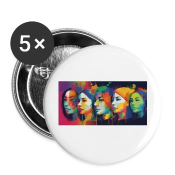 Die Zukunft in Farbe - Buttons groß 56 mm (5er Pack) - Weiß - Vorne