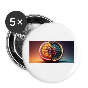 futuristisches Obst - Buttons groß 56 mm (5er Pack) - Weiß - Vorne