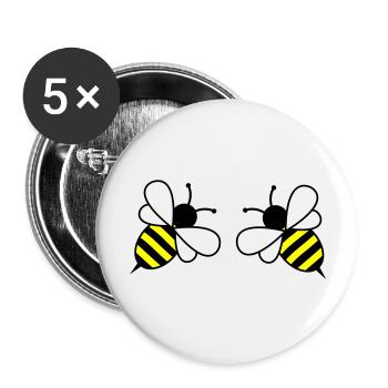 bees - Buttons groß 56 mm (5er Pack) - Weiß - Vorne