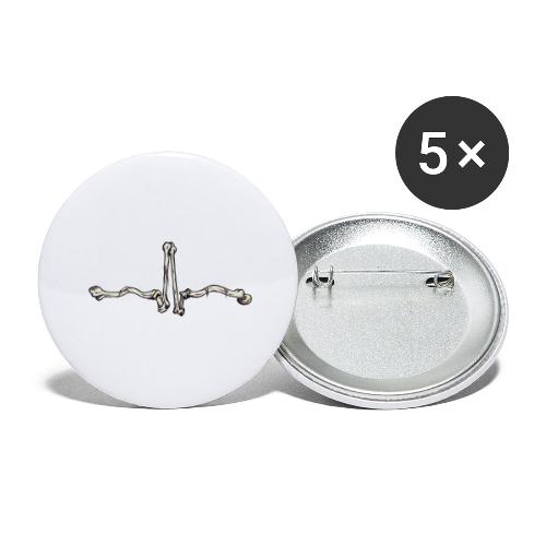 Knogle EKG - Buttons/Badges stor, 56 mm (5-pack)