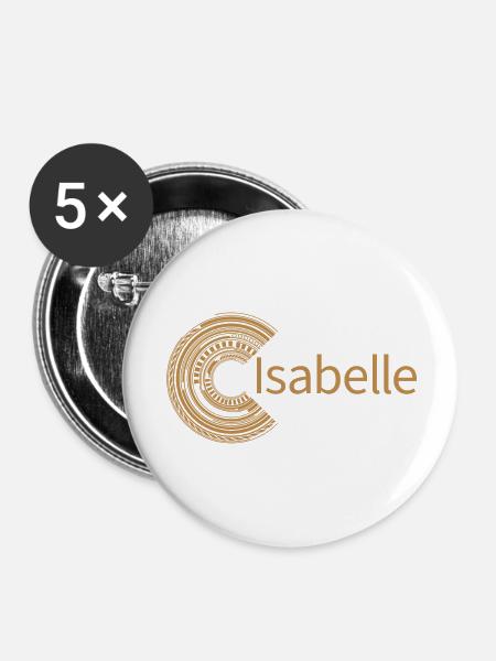 Für Isabelle - Buttons groß 56 mm (5er Pack) - Weiß