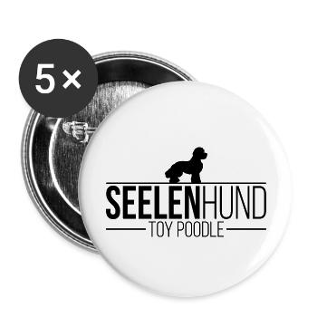 Toy Poodle Seelenhund Hunde Hund Wilsigns - Buttons groß 56 mm (5er Pack) - Weiß - Vorne
