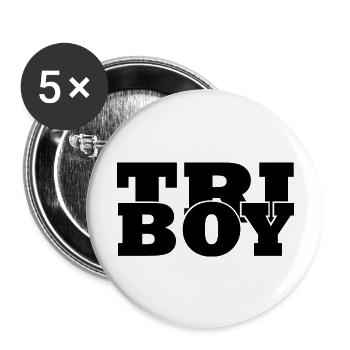Triathlon Natation Bike Run Marathon - Lot de 5 grands badges (56 mm) - blanc - Devant