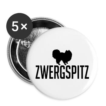 Zwergspitz Hunderasse Hunde Hund Wilsigns - Buttons groß 56 mm (5er Pack) - Weiß - Vorne