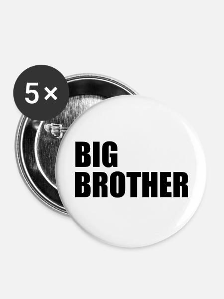 Big brother - Buttons groß 56 mm (5er Pack) - Weiß