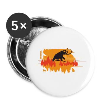 mammut im wald - Buttons groß 56 mm (5er Pack) - Weiß - Vorne
