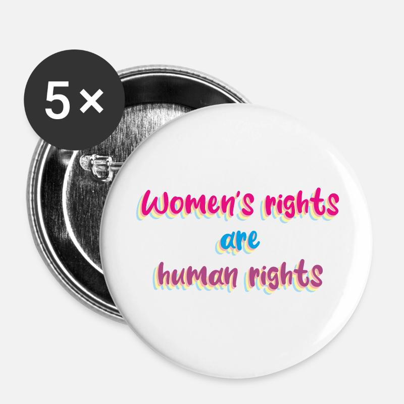 Women's rights - Buttons large 2.2''/56 mm (5-pack) - white