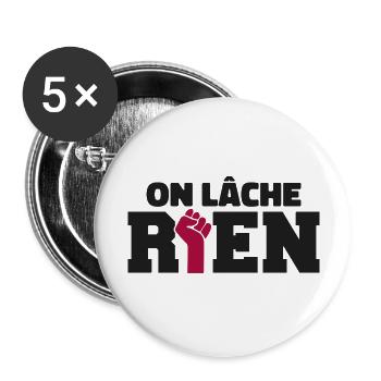 Wir lassen nichts los - Buttons groß 56 mm (5er Pack) - Weiß - Vorne