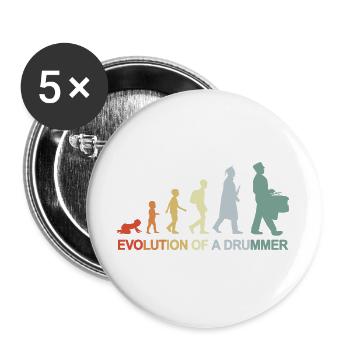 Batteur vintage Evolution - Lot de 5 grands badges (56 mm) - blanc - Devant