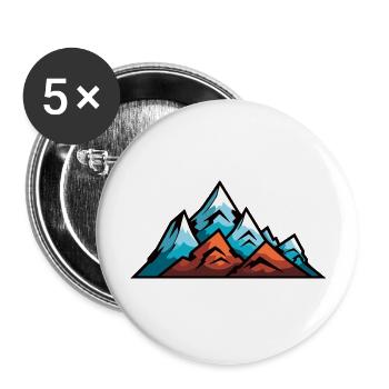 Montagne symbole de l’alpinisme - Lot de 5 grands badges (56 mm) - blanc - Devant