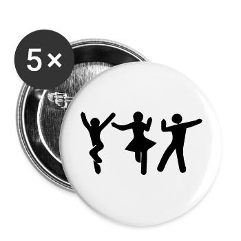 Dancing Dance Music - Buttons groß 56 mm (5er Pack) - Weiß - Vorne