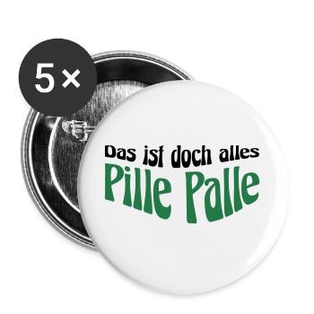 Pille Palle - Buttons groß 56 mm (5er Pack) - Weiß - Vorne