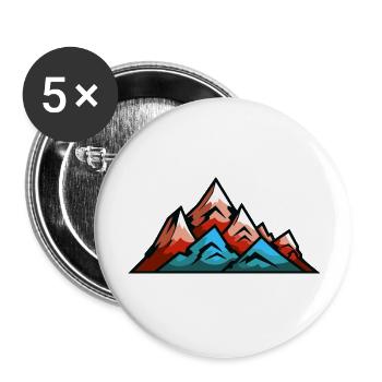 Montagne symbole de l’alpinisme - Lot de 5 grands badges (56 mm) - blanc - Devant