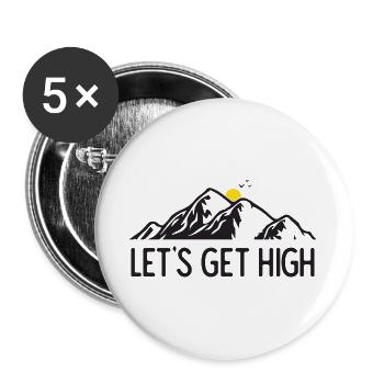 Mountains - Let's Get High - Buttons large 2.2''/56 mm (5-pack) - white - Front