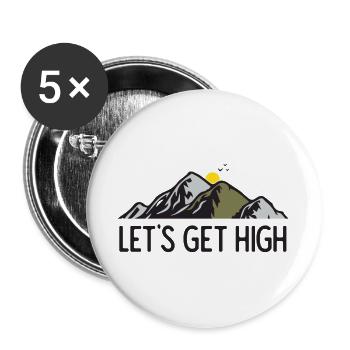 Mountains - Let's Get High - Buttons large 2.2''/56 mm (5-pack) - white - Front