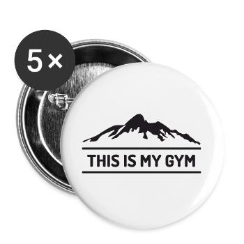 Trail Running - This is My Gym - Lot de 5 grands badges (56 mm) - blanc - Devant