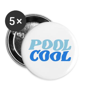 pool cool - Buttons groß 56 mm (5er Pack) - Weiß - Vorne