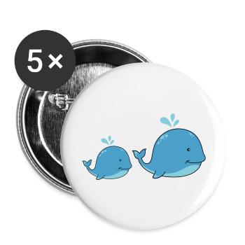 Sweet whales - Buttons large 2.2''/56 mm (5-pack) - white - Front