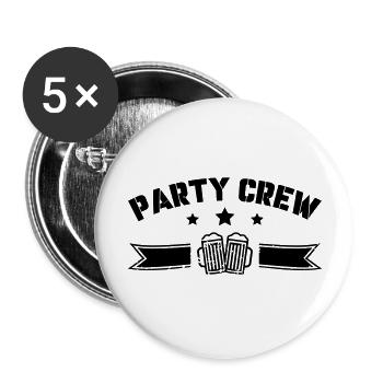 Party Crew - Buttons large 2.2''/56 mm (5-pack) - white - Front