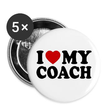 I love my coach - Buttons large 2.2''/56 mm (5-pack) - white - Front