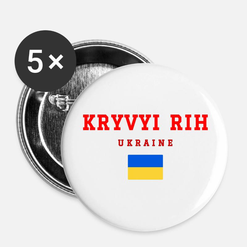 Kryvyi Rih, Ukraine - Buttons large 2.2''/56 mm (5-pack) - white