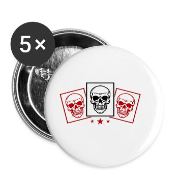 Skeleton Team Skull - Lot de 5 grands badges (56 mm) - blanc - Devant