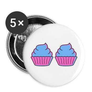 Petit gâteau 2 - Lot de 5 grands badges (56 mm) - blanc - Devant