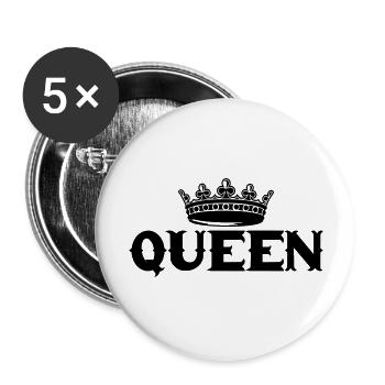 queen - Buttons large 2.2''/56 mm (5-pack) - white - Front