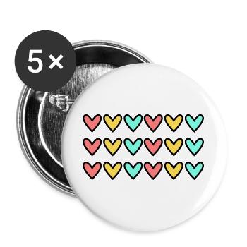 100. 100 JAHRE. 100-JÄHRIGES JUBILÄUM. 100. GEBURTSTAG - Buttons groß 56 mm (5er Pack) - Weiß - Vorne