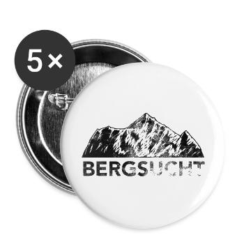 Bergsucht - (13) - Buttons groß 56 mm (5er Pack) - Weiß - Vorne