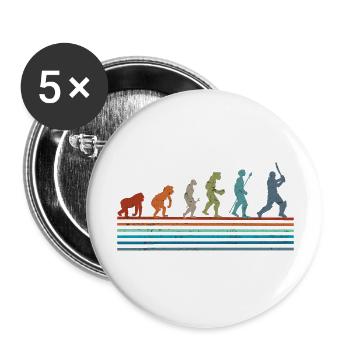 Retro-Vintage-Cricket-Evolution - Buttons groß 56 mm (5er Pack) - Weiß - Vorne