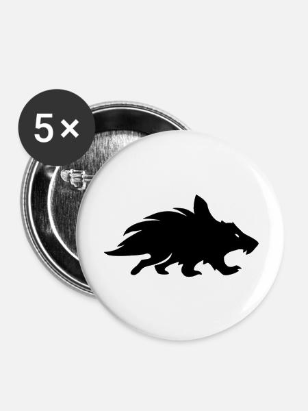 Tierische Silhouetten - Buttons groß 56 mm (5er Pack) - Weiß