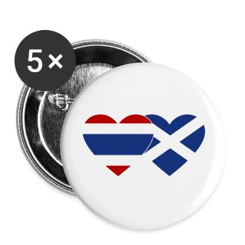 Thailand Scotland flag heart - Buttons large 2.2''/56 mm (5-pack) - white - Front