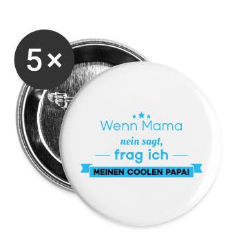 Lustige Sprüche - cooler Papa - Buttons groß 56 mm (5er Pack) - Weiß - Vorne