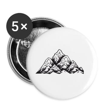 Mountains Alps Symbol - Buttons large 2.2''/56 mm (5-pack) - white - Front